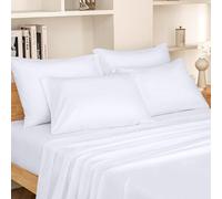 HOMEIDEAS Bed Sheets Set Extra Soft Brushed Microfiber 1800 Bedding Sheets - Deep Pocket, Wrinkle & Fade Free - 6 Piece(Full,White)