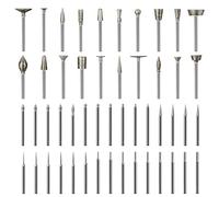 HOMEIDOL Stone Carving Set Diamond Burr Bits Compatible with Dremel, 50PCS Polishing Kits Rotary Tools Accessories with 1/8’ Shank For Carving, Engraving, Grinding, Stone, Rocks, Jewelry, Glass,