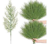 Homeily 30 pcs Artificial Pine Sprigs - 13.8 inches Faux Pine Branches Greenery Stems - Plastic Green Plants for Wreath Craft DIY Xmas Decorations - Realistic Christmas Foliage