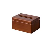 Homeily Wood Tissue Box Cover, Square Tissue Box Holder Modern Cube Paper Drawer Box for Bathroom, Bedroom, Dinner Table, Office, Kitchen. (Walnut Color) (medium)