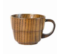 Homeily Wooden Tea Cups, Handmade Wood Coffee Mug with Handle Vintage Drinking Cup Mug for Tea, Coffee, Milk, Beer, Water, Juice, 100 ML.