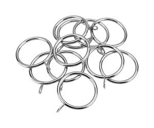 HomeImprove Silver 45MM Strong Metal Curtain Hanging Rings Pack of 24