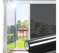 Homein One Way Window Film Privacy Film for Glass Windows 60x400cm, Black Heat Control Vinyl Anti Glare, Self Adhesive Mirror UV Tint Clings Sun Blocker for Home, Office