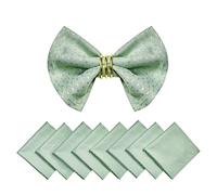 Homejoy Cloth Napkins Set of 8 - Square 17x17 Inch Jacquard Fabric Polyester Washable Reusable Cloth Napkins for Kitchen Dinner Dining Restaurants Wedding Party Banquet (Sage Green)