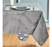 HomeJoy Rectangle Table Cloth, Waterproof Wrinkle Resistant Washable Jacquard Polyester Oblong Rectangular Tablecloth, Fabric Table Cover Kitchen Dining Dinner (60x84 Inch, 6-8 Seats, Grey Gray)