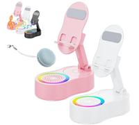 HomeJoySet 2-Pack 3-in-1 Mobile Phone Stand - No-Pair Magic Speaker, Charging Dock With Bluetooth, 360° Rotation & 7-Color Lights