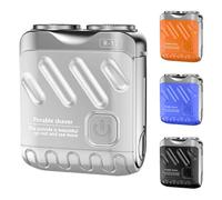 HomeJoySet 2025 New Luggage - Inspired Electric Shaver - Mini, Portable, IPX7 Waterproof For Men (Orange) (Silver)