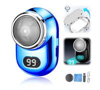 HomeJoySet 2025 New Mini Electric Shaver: Fast Charge, Digital Display, Portable & Waterproof (Blue)(Blue)