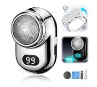 HomeJoySet 2025 New Mini Electric Shaver: Fast Charge, Digital Display, Portable & Waterproof (Blue)(Silver)