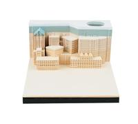 HomeJoySet 3D City Night Calendar 2025, Tear-Off Desk Memo Pad, Time Piece for Office, School, Event Reminder