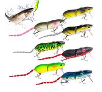HomeJoySet 5 PCS 3D Lifelike Rat Topwater Fishing Lure - Robotic Bionic Design With Articulated Movement, Durable ABS Construction(7 PCS)