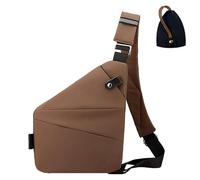 HomeJoySet Anti-Theft Crossbody Bag For Men: Multi-Pocket Slim Sling With Adjustable Strap, Hidden Zippers & Anti-Theft Pockets(Coffe,Right shoulder)