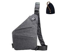 HomeJoySet Anti-Theft Crossbody Bag For Men: Multi-Pocket Slim Sling With Adjustable Strap, Hidden Zippers & Anti-Theft Pockets(Grey,Left shoulder)