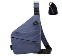HomeJoySet Anti-Theft Crossbody Bag For Men: Multi-Pocket Slim Sling With Adjustable Strap, Hidden Zippers & Anti-Theft Pockets(Blue,Right shoulder)