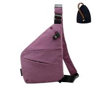 HomeJoySet Anti-Theft Crossbody Bag For Men: Multi-Pocket Slim Sling With Adjustable Strap, Hidden Zippers & Anti-Theft Pockets(Purple,Right shoulder)