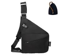 HomeJoySet Anti-Theft Crossbody Bag For Men: Multi-Pocket Slim Sling With Adjustable Strap, Hidden Zippers & Anti-Theft Pockets(B,Left shoulder)