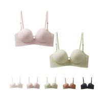 HomeJoySet No Underwire Push Up Bralettes, Lightly Lined Everyday Comfortable Bras(2 Pcs E,36A/B)