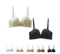 HomeJoySet No Underwire Push Up Bralettes, Lightly Lined Everyday Comfortable Bras(2 Pcs I,36A/B)