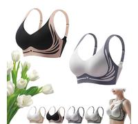 HomeJoySet Super Gather Lifting Bra, Anti-Sagging - Powerful Push-up Seamless for Daily & Night Out(2pcs-b,L)