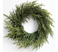 HomeKaren Christmas Wreath 24" Real Touch Norfolk Pine Wreaths for Front Door Artificial Greenery Realistic Holiday Decoration Indoor Outdoor
