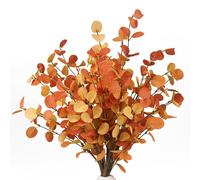 HomeKaren Fall Stems 6 Pcs Artificial Eucalyptus Fall Leaves 27.5 inch Fall Floral Picks, Fall Branches Decor for Vase, Fall Vase Filler Decoration Indoor