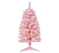 HomeKaren Pre-Lit Artificial Christmas Tree 90CM, Battery Operated Desktop Halloween Tree with 50 LED 160 Branch Tips Mini Christmas Tree Decoration Indoor Outdoor