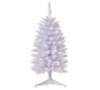 HomeKaren Pre-Lit Artificial Christmas Tree 90CM, Battery Operated Desktop Halloween Tree with 50 LED 160 Branch Tips Mini Christmas Tree Decoration Indoor Outdoor