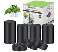 homekit Flower Pot Feet; 24 Pieces; Black; Rubber - Non-Slip Invisible Risers for Gardening Plants Indoor and Outdoor