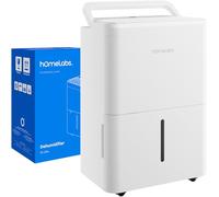 hOmeLabs 12L Dehumidifier - Quiet 37dB, 1.5L Tank, 100cm Drain Hose, Auto Defrost, Timer, Continuous Drain - Portable Moisture Remover for Bedroom, Bathroom, Closet, Laundry, Office