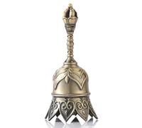 Homelavie Super Loud Brass Hand Call Bell for Ringing at Wedding, Lotus Hand Bells for Seniors Bedside, Teacher Classroom Bell Dinner Bell Tibetan Bells Meditation Bell, Gift for Bedridden Mom(Bronze)