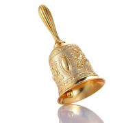 Homelavie Super Loud Solid Brass Gold Hand Call Bell for Ringing at Wedding, Hand Bells for Seniors Bedside, Teacher Classroom Bell, Dinner Bell, Tibetan Bells, Meditation Bell, Gift for Bedridden Mom