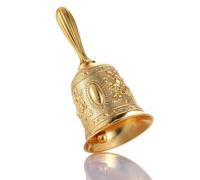 Homelavie Super Loud Solid Brass Gold Hand Call Bell for Wedding, Seni