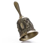 Homelavie Super Loud Solid Brass Gold Hand Call Bell for Wedding, Seniors, Teacher, Dinner, Tibetan, Meditation, Gift (Bronze)