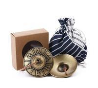 Homelavie Tibetan Tingsha Cymbals Meditation Chime Bells 2.5" Om Mani Padme Hum Brass Bell with Gift Box Drawstring Cloth Bag for Sound Healing, Yoga, Stress Relief Meditation Instruments