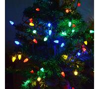 Homeleo 50 Counts Multi-Coloured Led Christmas Lights, Battery Powered String Lights, Strawberry Shaped Fairy Lights for Christmas Wreath Garland Tree Decorations