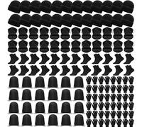 Homeless Care Package Supplies Bulk,Winter Beanies Hat Neck Warmer Gaiters Socks Bulk Set Gloves Set with Drawstring Bags, Black -120 Pack, One Size