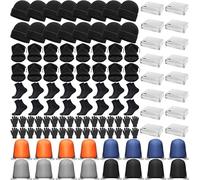 Homeless Care Package Supplies Bulk: Winter Beanies Hat Neck Warmer Gaiters Socks Bulk Set Gloves Set with Drawstring Bags, Black, One Size