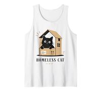 Homeless Cat Black Cat in Box Funny Cat Lover Pet Tank Top