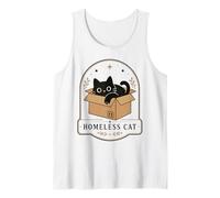Homeless Cat Black Cat in Box Funny Feline Kitty Tank Top