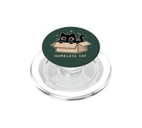 Homeless Cat Cute Kitty Cartoon Cat Lover Pet Humor PopSockets PopGrip for MagSafe