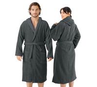 HOMELEVEL Terry Cotton Bath Robes - Unisex Bathrobe for Adult Men or Women - Soft and Durable Women's Men's Towelling Bath Robe for Shower, Pool or Spa Day - Made of 100% Cotton