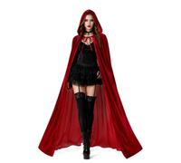 HOMELEX Black Witch Velvet Cloak Halloween Hooded Cape Queen King Robe Outfit Renaissance Medieval Costume