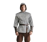 HOMELEX Medieval Faux Chain Mail Armor Knight Templar Tunic Halloween Costume Renaissance Shirt Men