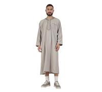 HOMELEX Men's Muslim Clothes Thobe Middle East Kaftan Saudi Arab Caftans Islamic Abaya Dress Dubai Robes