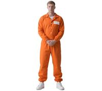 HOMELEX Orange Prison Jumpsuit Costume Mens Halloween Inmate Outfit Adult Jail Uniform, Prisoner, Large