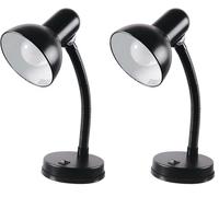HOMELIFE 35w 'Classic' Flexi Desk Lamp with Versatile Flexible Neck - Integral On/Off Switch - Approx. 34cm Height - L958BK - Onyx Black (Pack of 2)