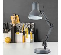 homelife for easy living 35W Swing Poise Hobby Desk Lamp - Tilt/Swivel Head - 35cm Swing Arm - Max. Height 52cm - Weighted Base with Desk Tidy - Inline Switch - L945GR- Anthracite Grey