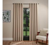HOMELIFE Basketweave Lined Pair of Curtains Natural 66 x 90 cm
