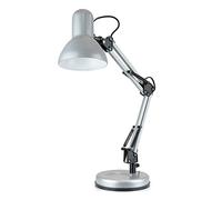 homelife for easy living 35W Swing Poise Hobby Desk Lamp - Tilt/Swivel Head - 35cm Swing Arm - Max. Height 52cm - Weighted Base with Desk Tidy - Inline Switch - L945SV - Strato Silver