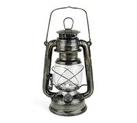 homelife for easy living Ottawa LED Storm Lamp with 15 Bright LED's / Carry Handle / Weatherproof Design / Variable Dimmer Settings / Energy Saving / Battery Operated - D1201AB - Antique Brass
